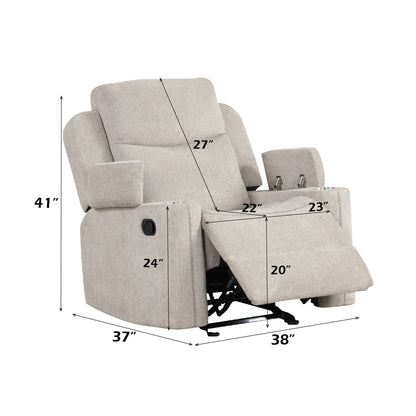 Fauteuil inclinable à mouvement chenille gris clair