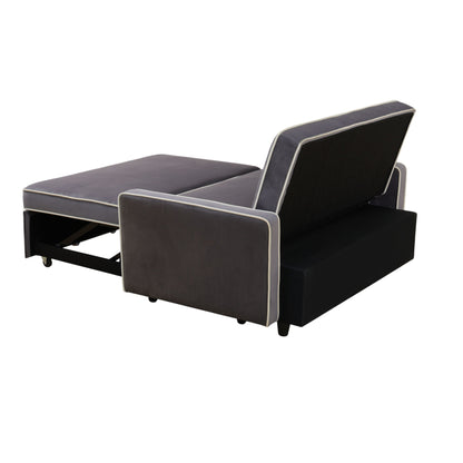 Canapé-lit de salon 1 pièce en tissu moelleux gris clair