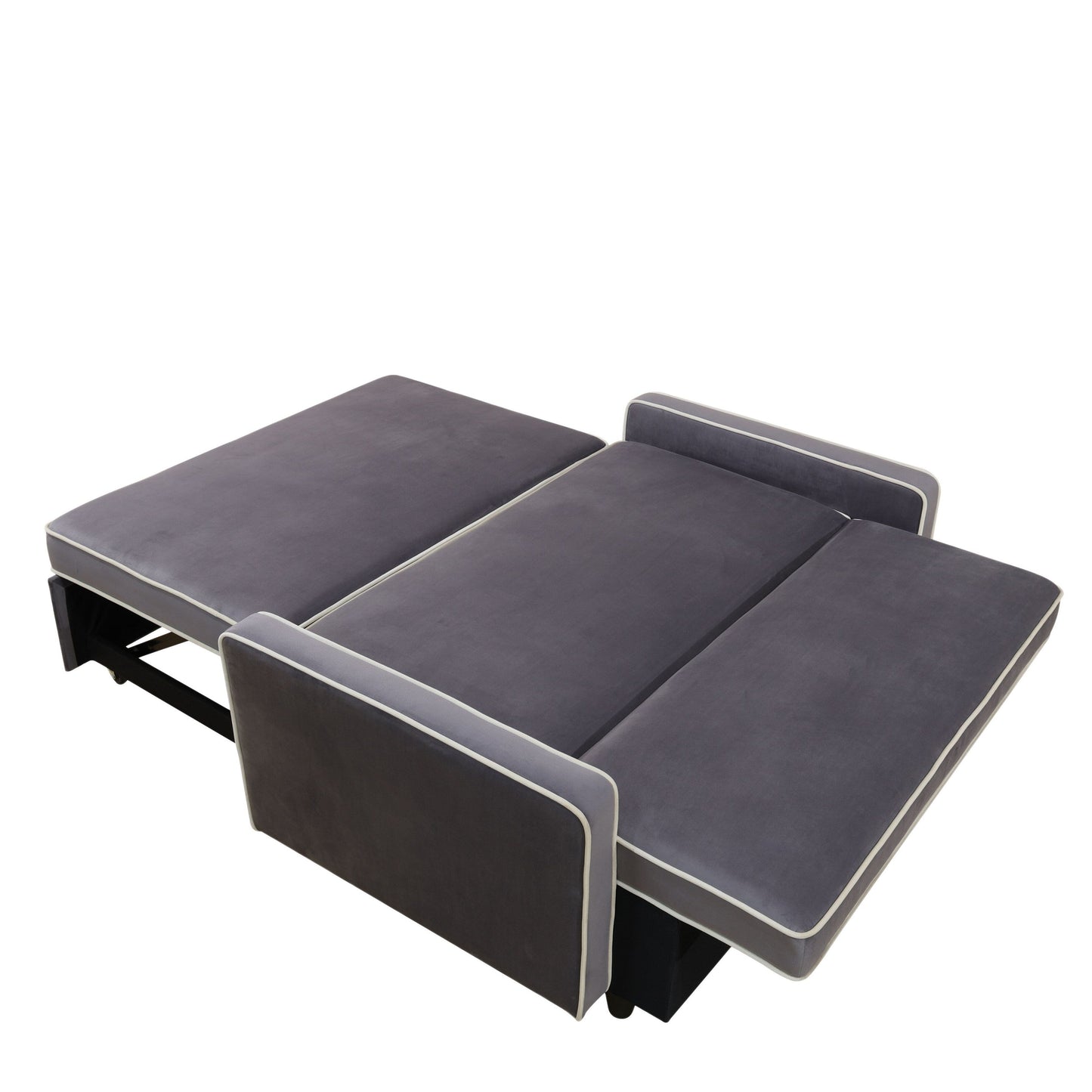 Canapé-lit de salon 1 pièce en tissu moelleux gris clair