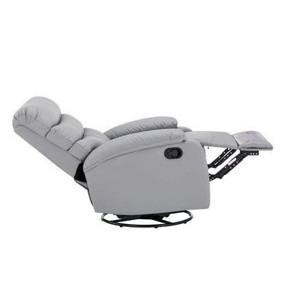 Fauteuil inclinable manuel pivotant à 360° en cuir synthétique gris clair avec protection anti-salissure pour les pieds et tissu anti-rayures pour chats