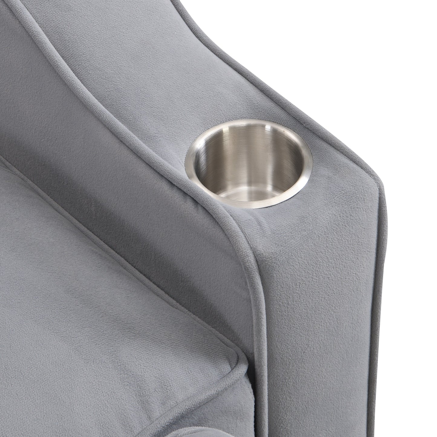 Canapé-lit convertible en velours gris clair avec dossier réglable