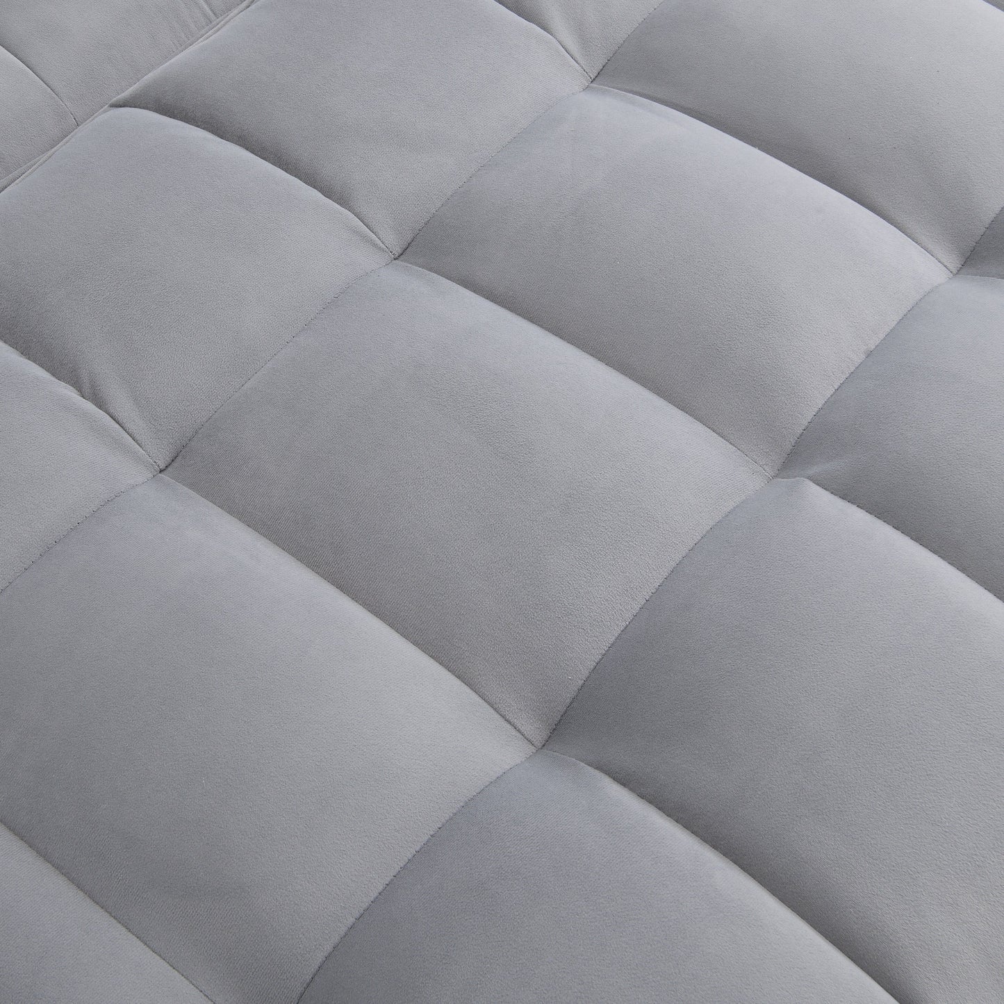 Canapé-lit convertible en velours gris clair avec dossier réglable