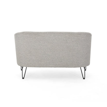 Canapé causeuse rembourré gris clair 49,5 avec pieds en épingle à cheveux polis pour le salon