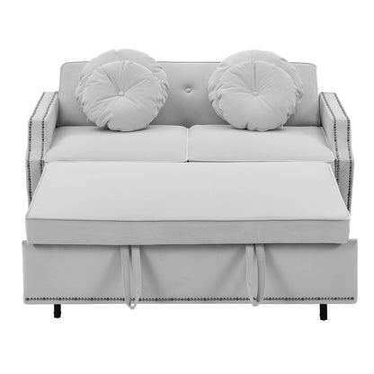 Canapé-lit réglable en polyester gris clair 54,7 avec deux ports USB et quatre coussins lombaires à motifs floraux