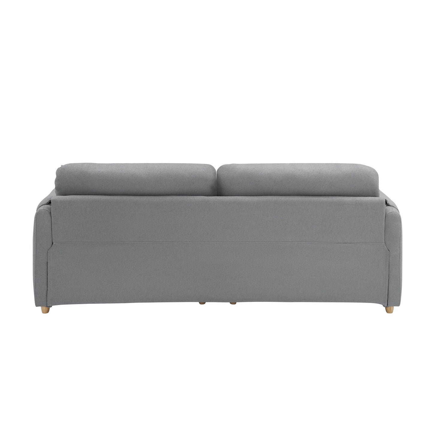 Canapé 3 places rembourré en tissu Teddy gris clair 79,50 $ avec rangement d'assise dissimulé pour le salon