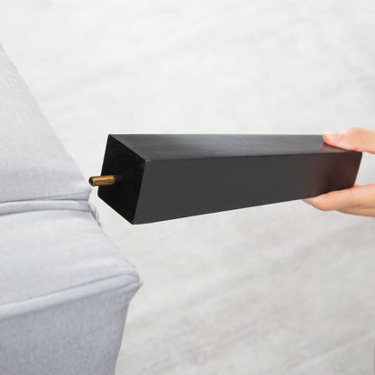 Canapé-lit futon 3 places gris clair moderne 71,65 avec pieds et oreillers en bois massif pour le salon