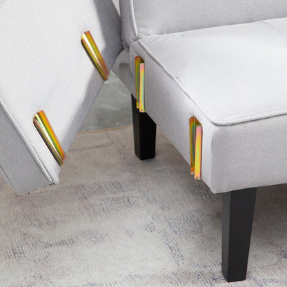 Canapé-lit futon 3 places gris clair moderne 71,65 avec pieds et oreillers en bois massif pour le salon