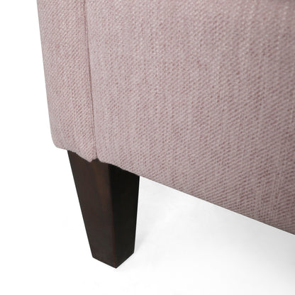 Canapé 3 places rose clair moderne 76,5 avec pieds en bois de bouleau et assise moelleuse pour le salon