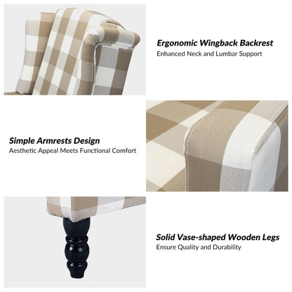 Fauteuil inclinable manuel Damaris de style Mid-Century Modern avec dossier à oreilles par HULALA HOME