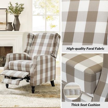 Fauteuil inclinable manuel Damaris de style Mid-Century Modern avec dossier à oreilles par HULALA HOME