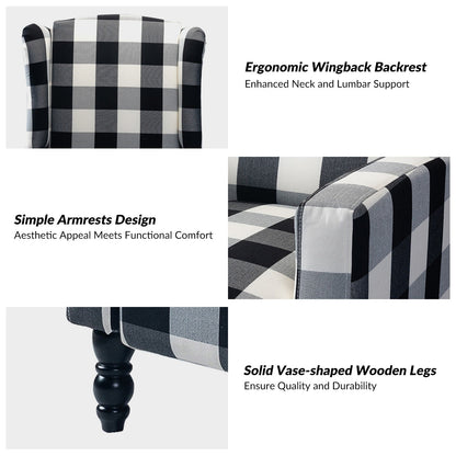 Fauteuil inclinable manuel Damaris de style Mid-Century Modern avec dossier à oreilles par HULALA HOME