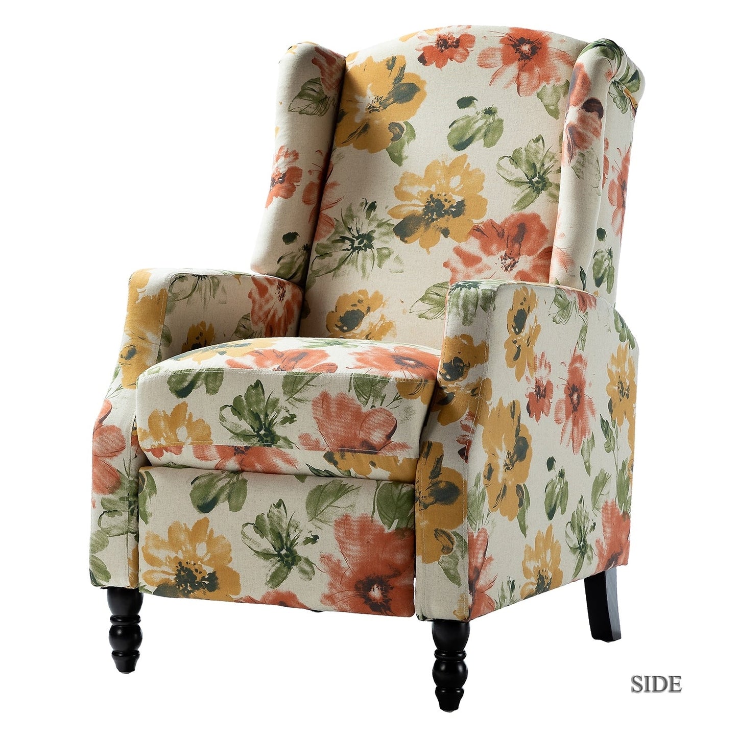 Fauteuil inclinable manuel Damaris de style Mid-Century Modern avec dossier à oreilles par HULALA HOME