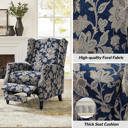 Fauteuil inclinable manuel Damaris de style Mid-Century Modern avec dossier à oreilles par HULALA HOME