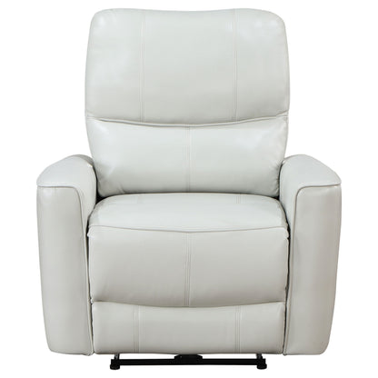 Fauteuil inclinable électrique Lima, similicuir ivoire, port USB, coussins en mousse