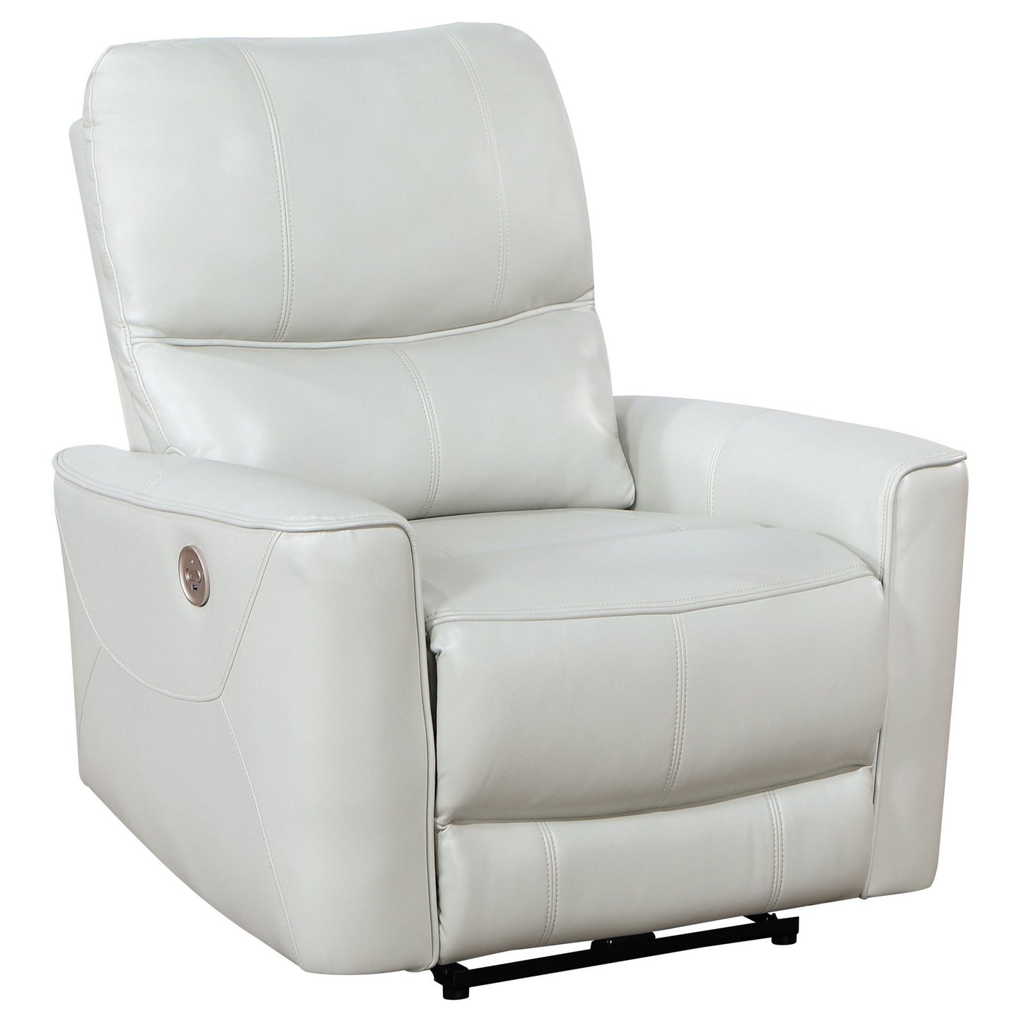 Fauteuil inclinable électrique Lima, similicuir ivoire, port USB, coussins en mousse