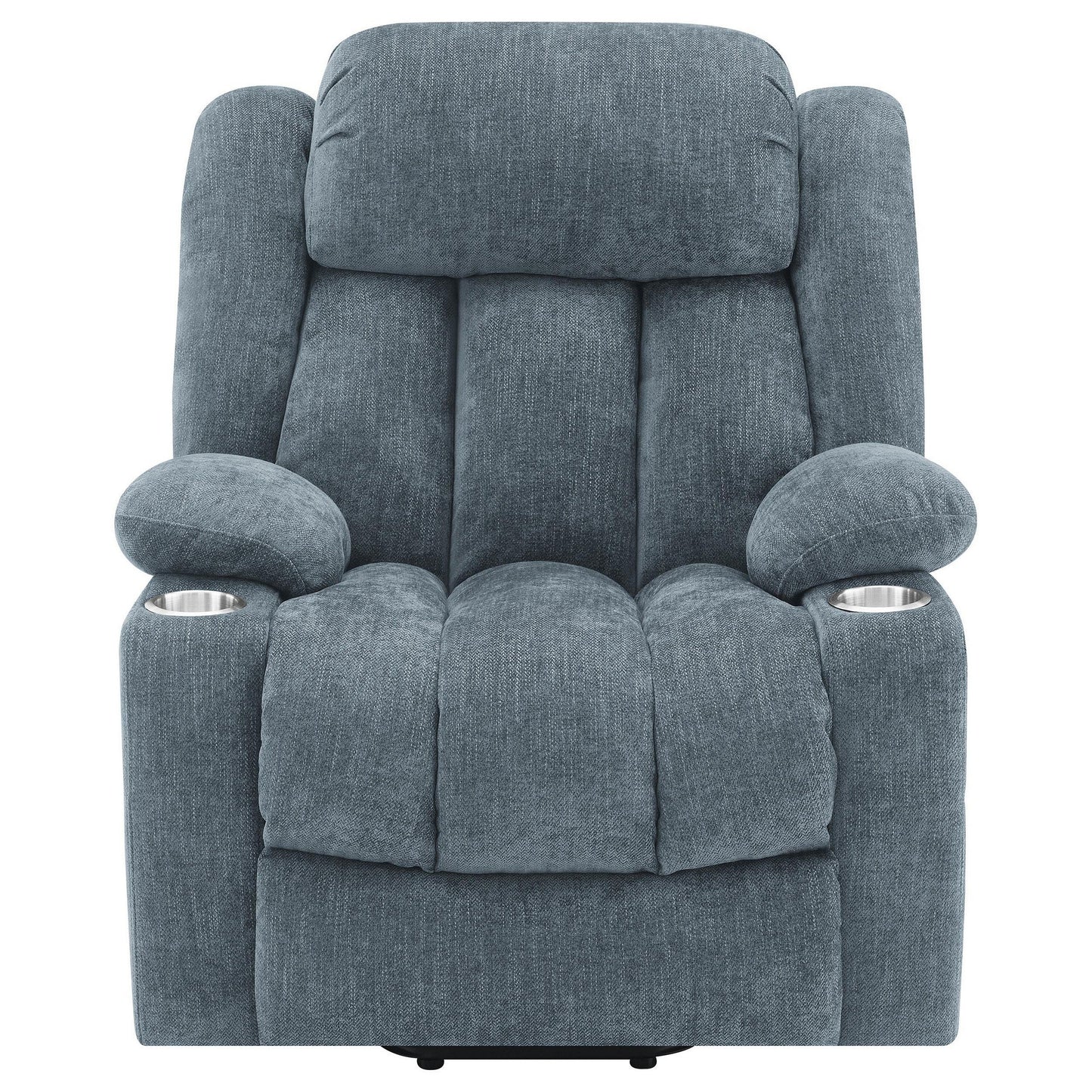 Fauteuil inclinable releveur électrique Limi, bleu ardoise, port USB, porte-gobelets