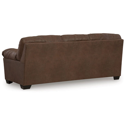 Canapé-lit Limu avec matelas gigogne double, similicuir marron