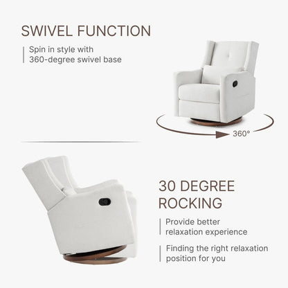 Fauteuil inclinable pivotant manuel Lincoln avec coussin lombaire