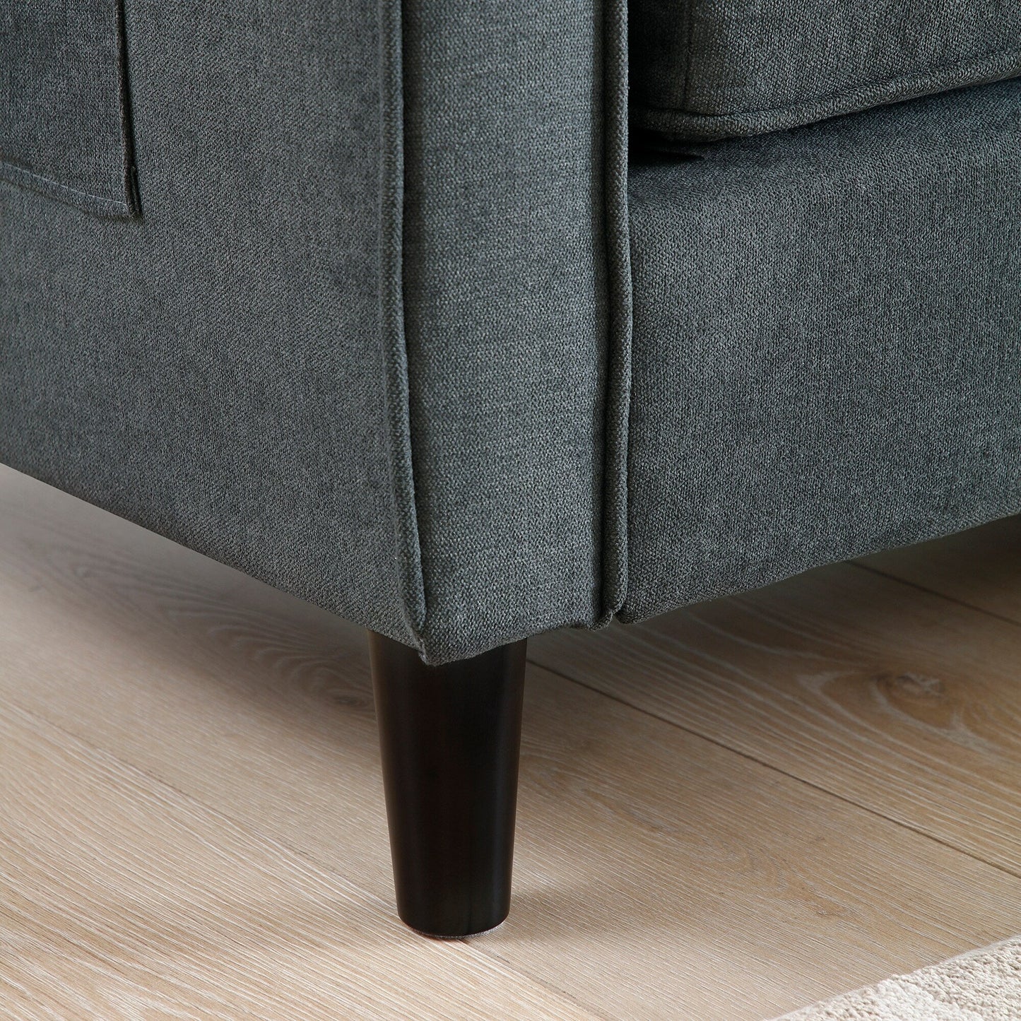 Canapé 3 places en lin avec lumières LED et ports USB