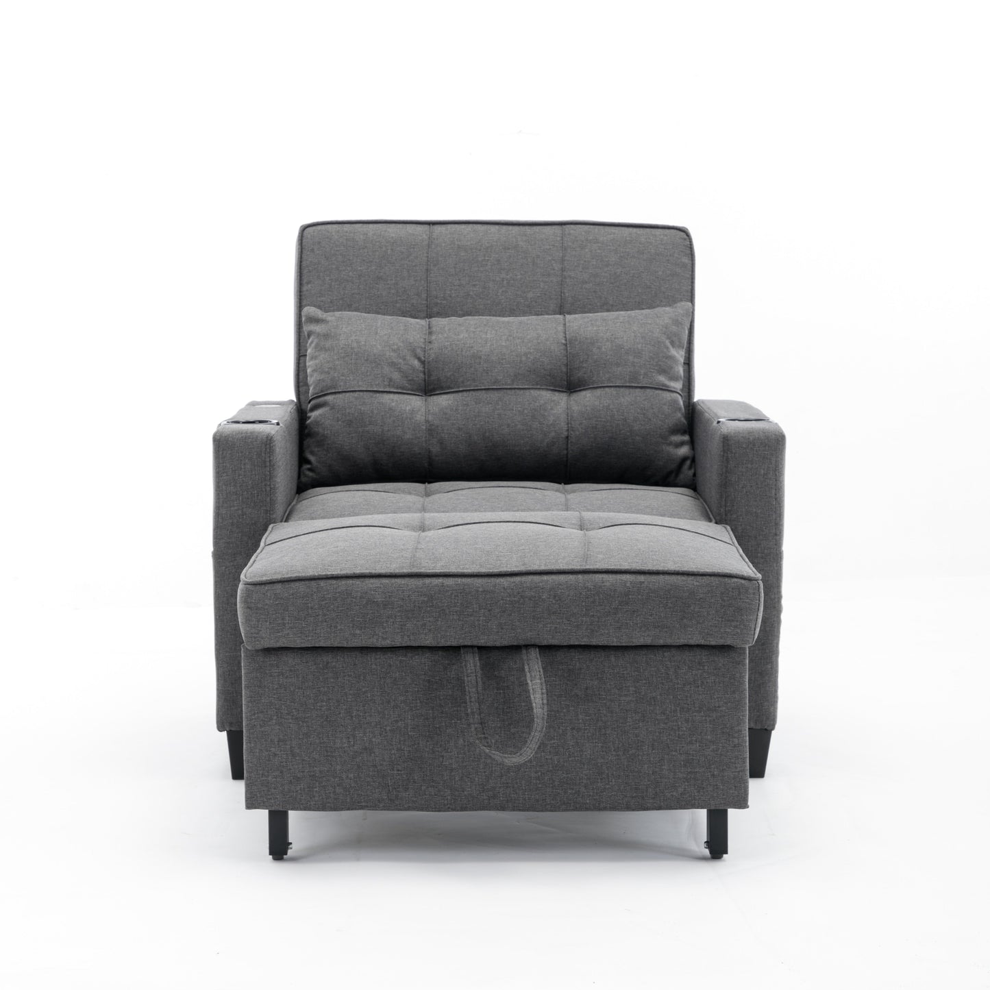 Canapé-lit convertible en lin avec ports USB