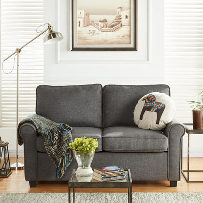 Canapé-lit causeuse en lin avec matelas en mousse à mémoire de forme