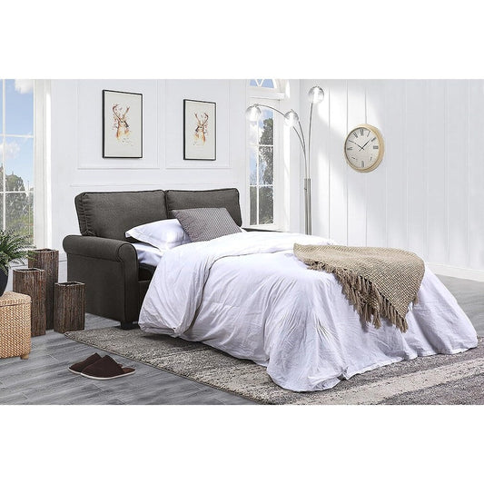 Canapé-lit causeuse en lin avec matelas en mousse à mémoire de forme