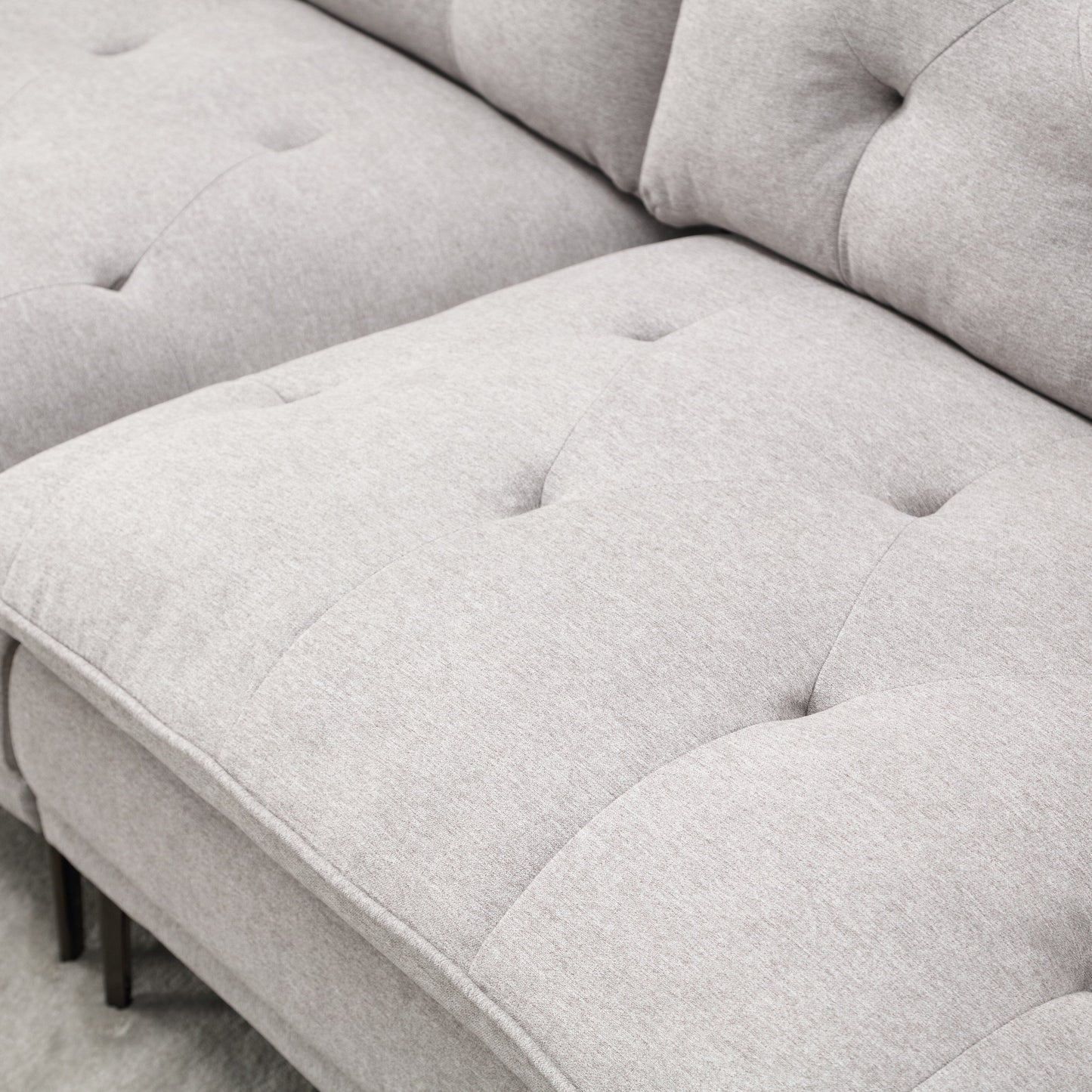 Canapé causeuse en lin avec accoudoirs réglables