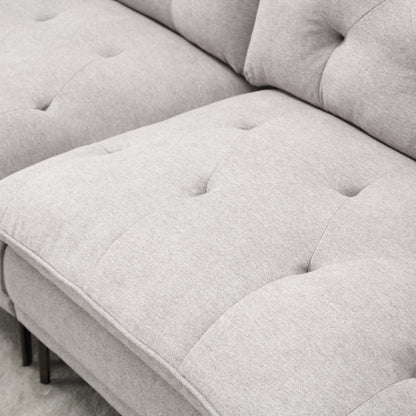 Canapé causeuse en lin avec accoudoirs réglables