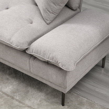 Canapé causeuse en lin avec accoudoirs réglables