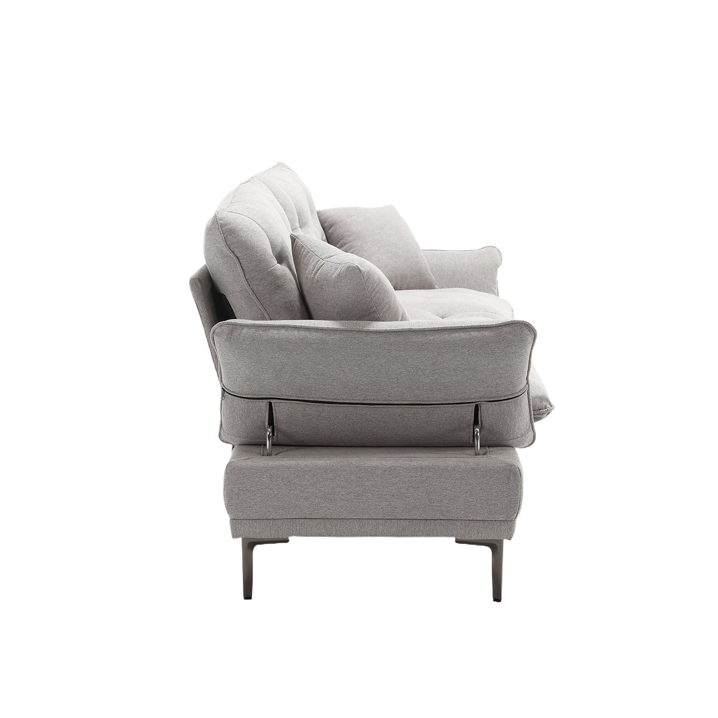 Canapé causeuse en lin avec accoudoirs réglables