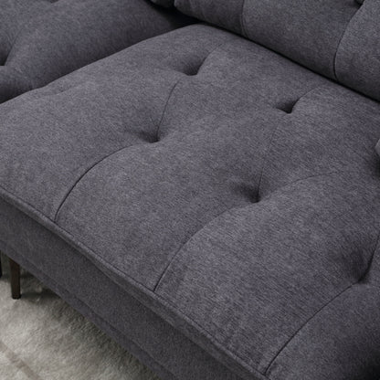 Canapé causeuse en lin avec accoudoirs réglables