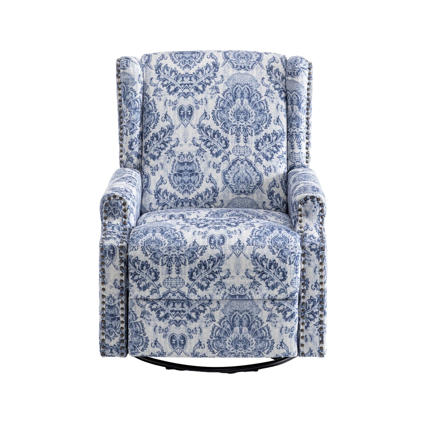 Fauteuil inclinable manuel pivotant en lin avec repose-pieds