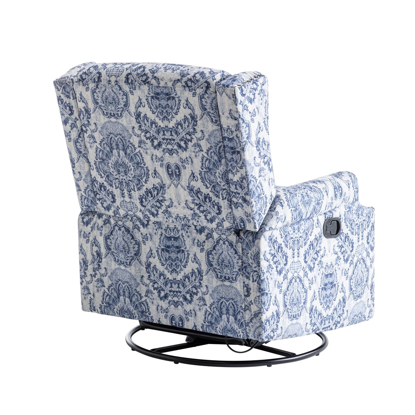 Fauteuil inclinable manuel pivotant en lin avec repose-pieds