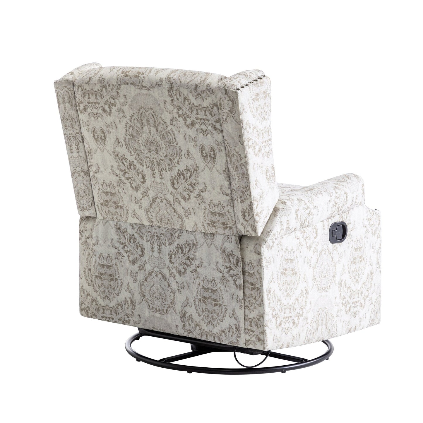 Fauteuil inclinable manuel pivotant en lin avec repose-pieds