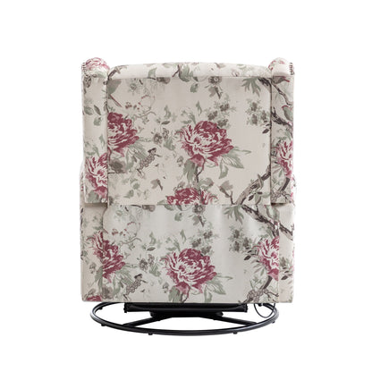 Fauteuil inclinable manuel pivotant en lin avec repose-pieds