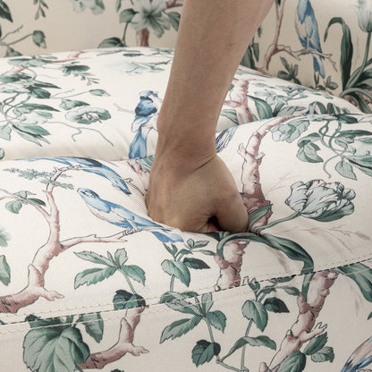 Fauteuil inclinable manuel pivotant en lin avec repose-pieds