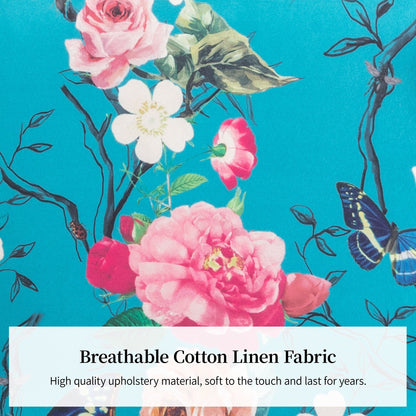 Fauteuil inclinable manuel rembourré en lin avec pieds en bois