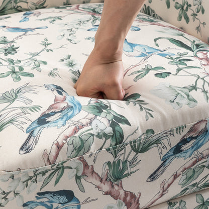 Fauteuil inclinable manuel rembourré en lin avec pieds en bois