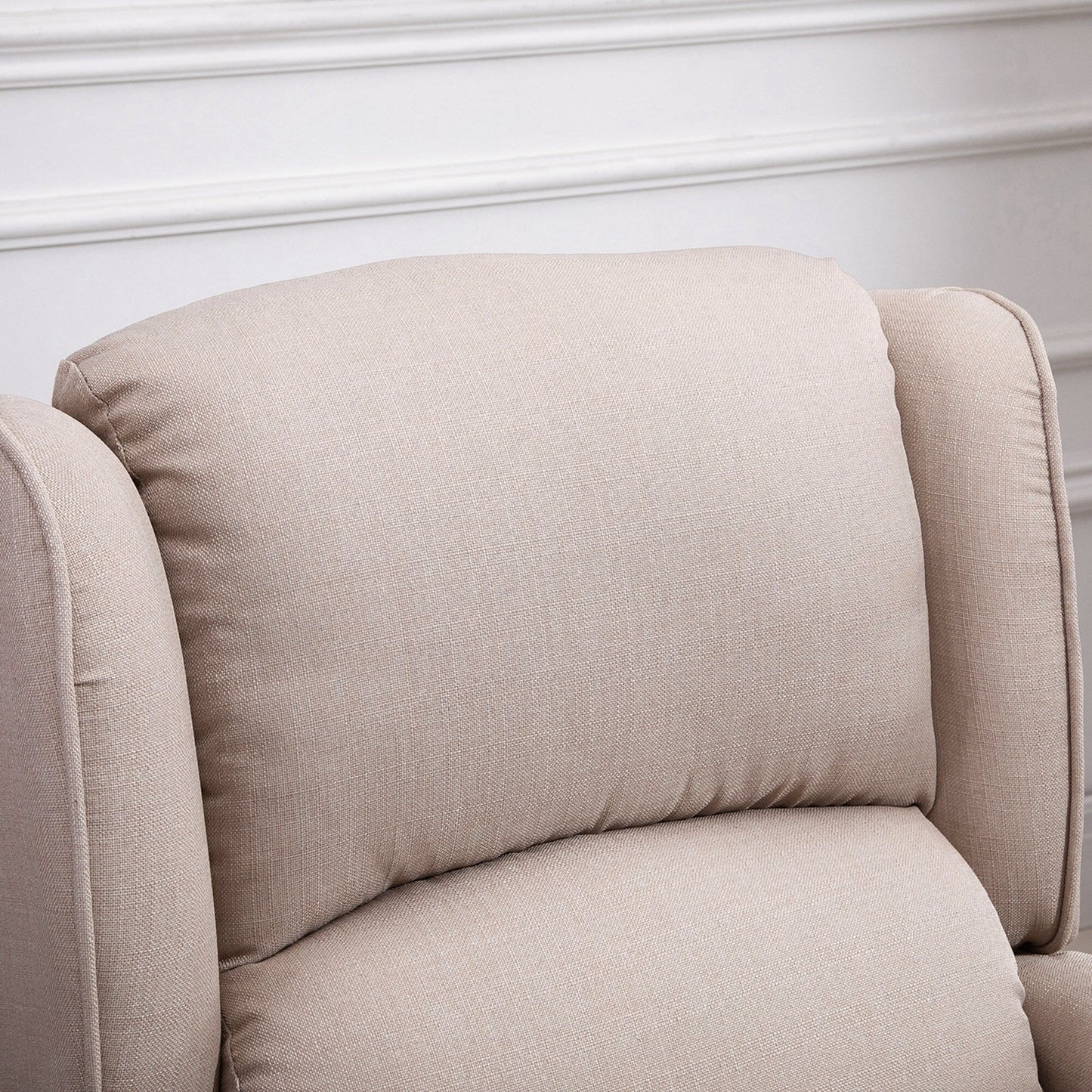 Fauteuil inclinable massant en lin avec fonction chauffante, télécommande et inclinaison manuelle