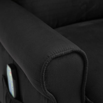 Fauteuil inclinable massant en lin avec fonction chauffante, télécommande et inclinaison manuelle