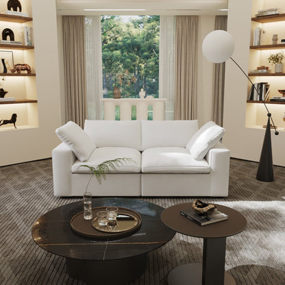 Canapé sectionnel en lin Canapé causeuse rembourré moderne