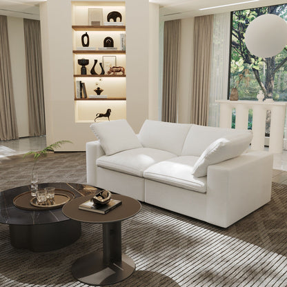 Canapé sectionnel en lin Canapé causeuse rembourré moderne