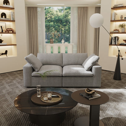 Canapé sectionnel en lin Canapé causeuse rembourré moderne