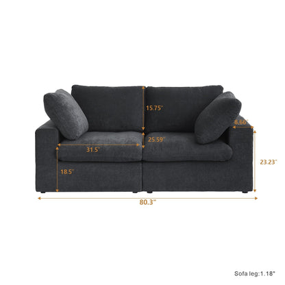 Canapé sectionnel en lin Canapé causeuse rembourré moderne