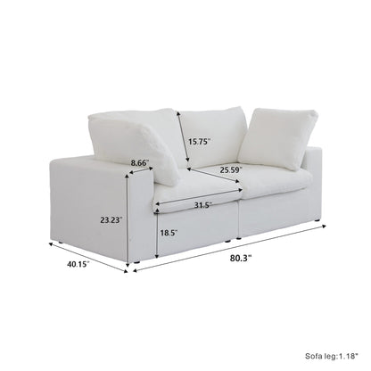 Canapé sectionnel en lin Canapé causeuse rembourré moderne