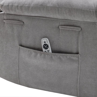 Canapé inclinable simple pour salon, fauteuil inclinable en velours à relevage électrique avec massage et chauffage réglables et poche latérale, position infinie