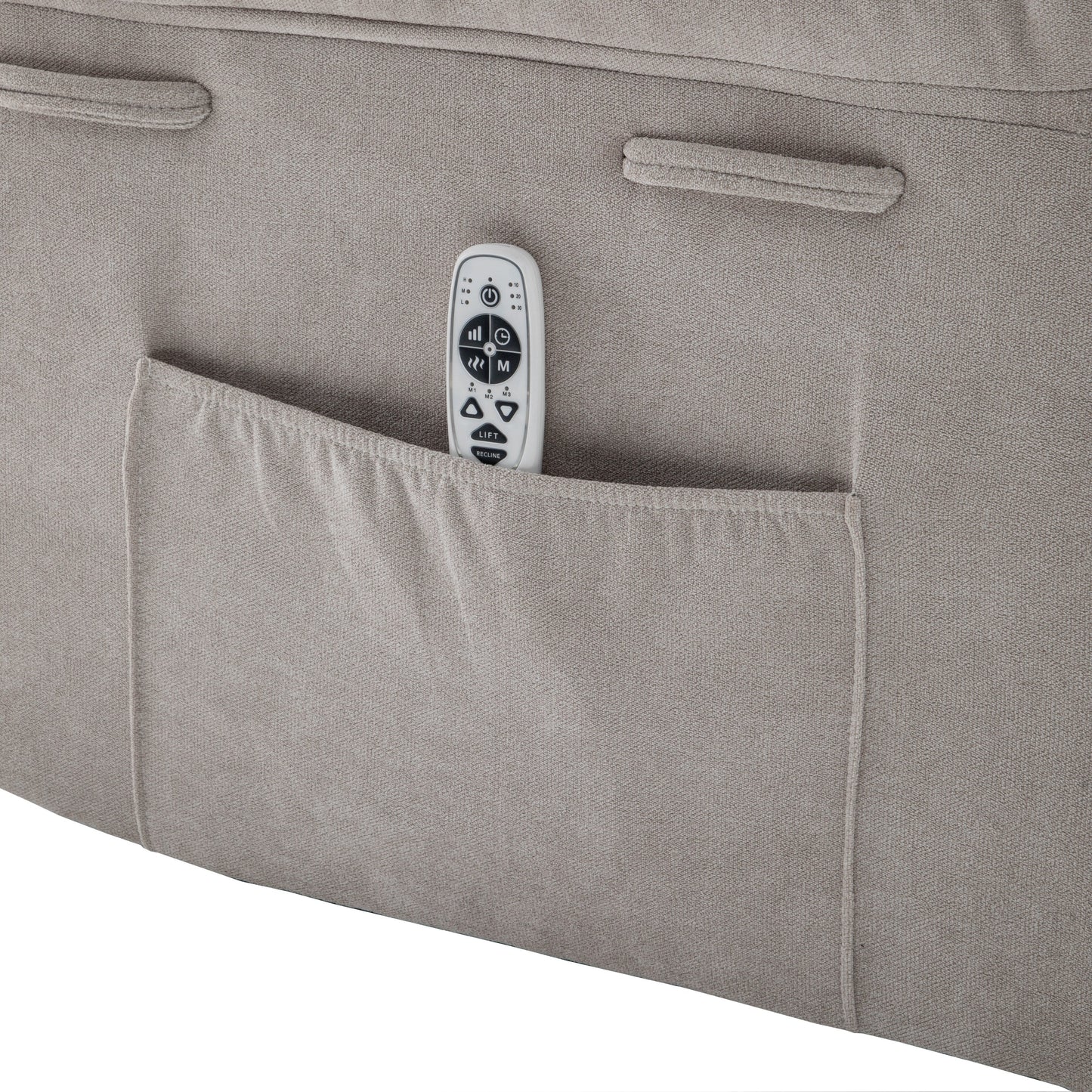 Canapé inclinable simple pour salon, fauteuil inclinable en velours à relevage électrique avec massage et chauffage réglables et poche latérale, position infinie