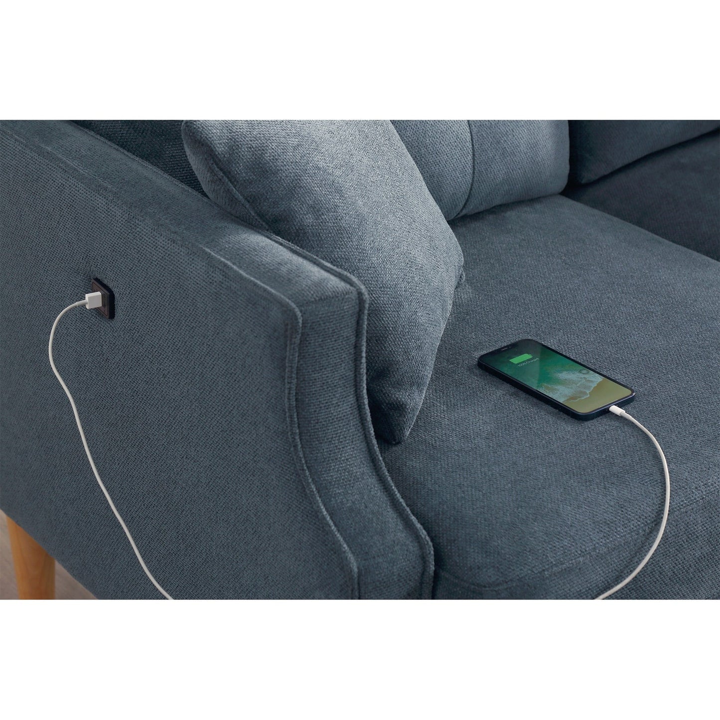 Canapé 3 places en tissu imperméable Living Space avec port de charge USB