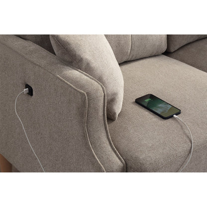 Canapé 3 places en tissu imperméable Living Space avec port de charge USB