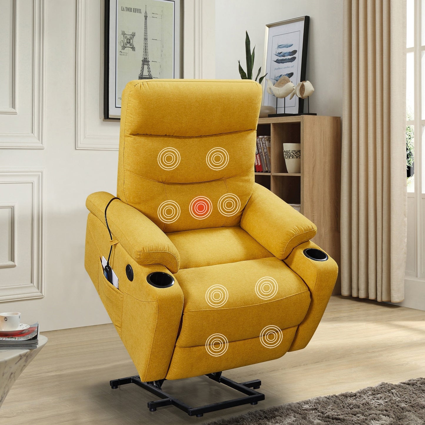 Fauteuil inclinable électrique Liyasi avec massage et chauffage pour personnes âgées